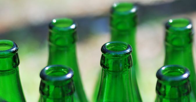 Bottle. Empty bottles from under beer, with effect of degradation