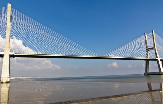 longest bridge in Europe known as Vasco da Gama (over the Tagus river)