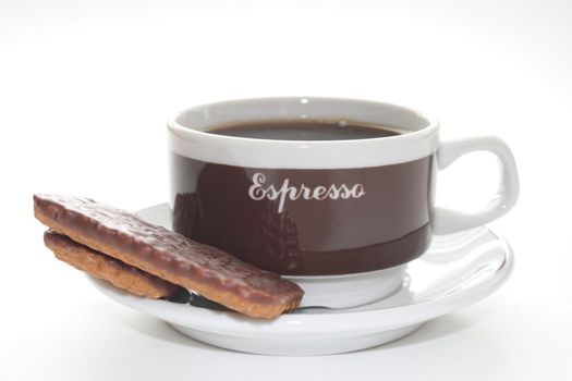 espresso coffee with cookies to enjoy at break