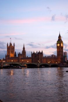 Big Ben and Parliament at sunset light