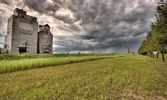 Storm Clouds over Grain Elevator Saskatchewan