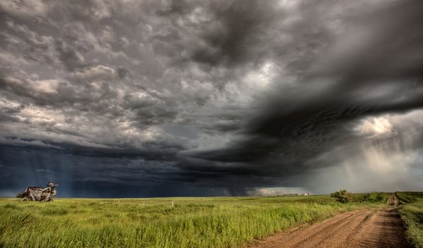 Storm Clouds Prairie Sky Saskatchewan Canada