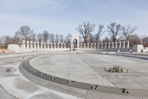  Monument and the World War II Memorial in DC 
