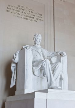 Abraham Lincoln statue in the Lincoln Memorial in Washington DC 
