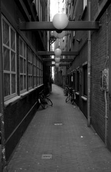Alley in Amsterdam during mid day.