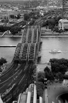 View from the cathedral in Cologne, Germany.