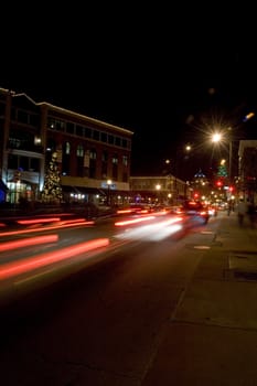 Long exposure shot in downtown Champaign, IL.