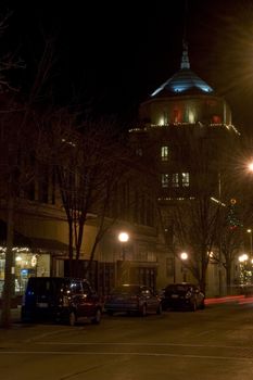 Long exposure shot in downtown Champaign, IL.