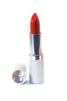 Red lipstick isolated on a white background 