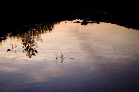 A reflection of the light as the sun sets.