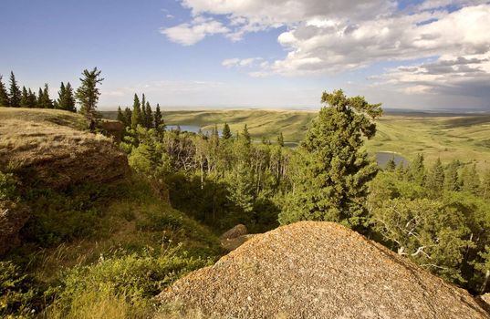 Cypress Hiils Canada conglomerate cliffs Saskatchewan view