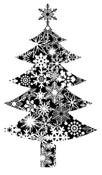 Christmas Tree with Snowflakes Pattern Clipart Illustration