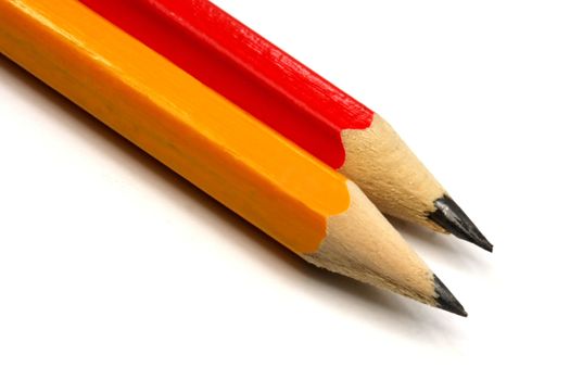 Pencils Ready for back to school isolated white background close up macro