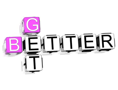 3D Get Better Crossword on white background