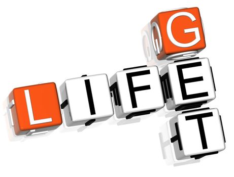 3D Get Life Crossword text on white background