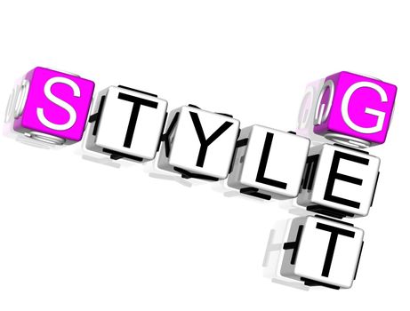 3D Get Style Crossword on white background