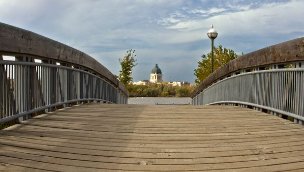 Bridge leading to the Saskatchewan Legislative Building in Regina