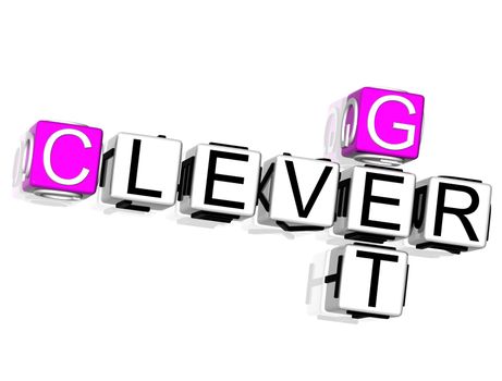 3D Get Clever Crossword on white background