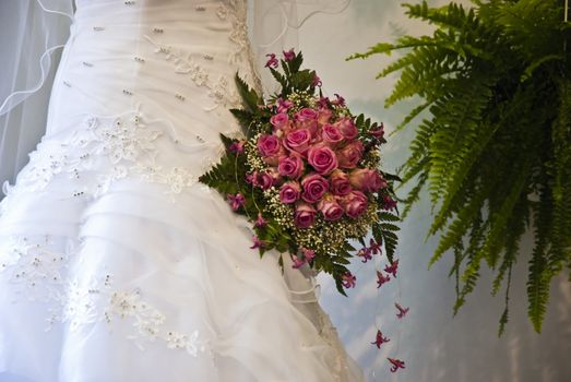 Beautiful white wedding gown