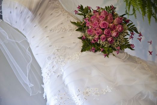 Beautiful white wedding gown