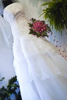 Beautiful white wedding gown