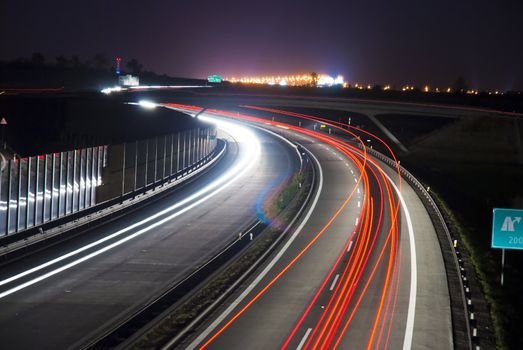 Night highway - long exposure - light lines