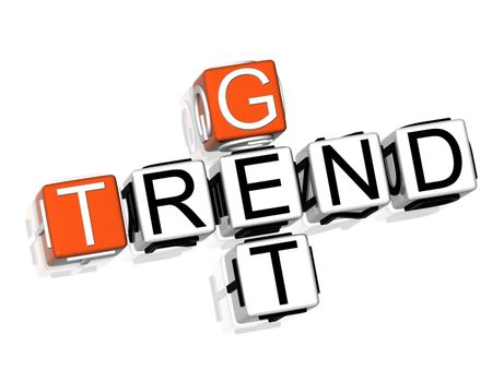 3D Get Trend Crossword on white background