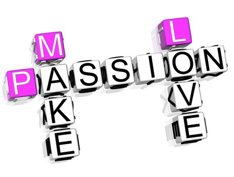 3D Passion Crossword text on white background