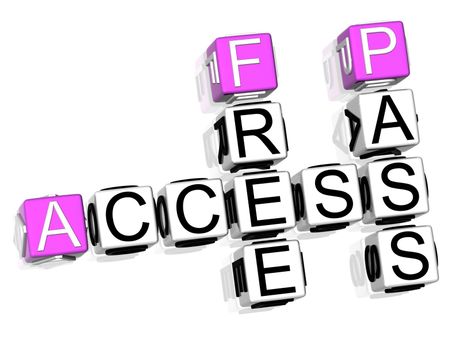 3D Access Crossword text on white background