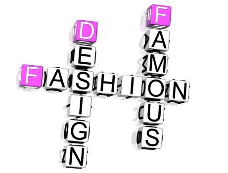 3D Fashion Crossword text on white background