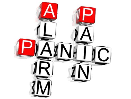 3D Panic Crossword text on white background