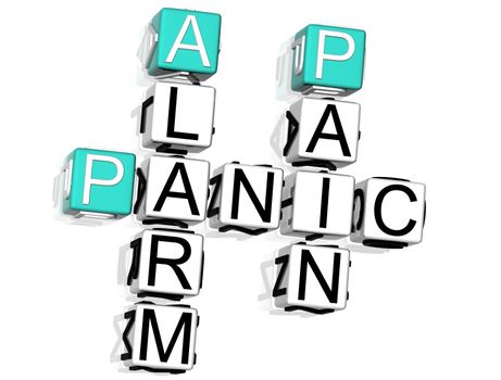 3D Panic Crossword text on white background