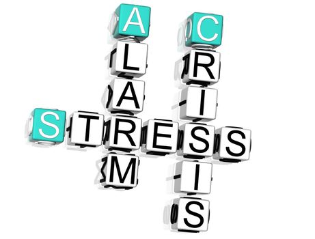 3D Stress Crossword text on white background