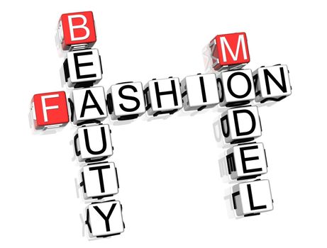 3D Fashion Crossword text on white background