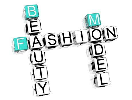 3D Fashion Crossword text on white background