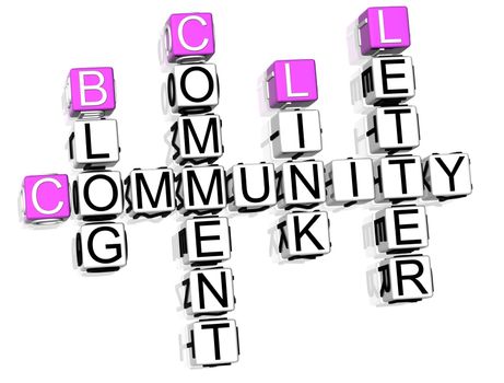 3D Community Crossword text on white background