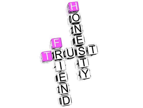 3D Trust Crossword text on white background