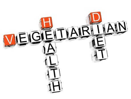 3D Vegetarian Diet Crossword  on white background