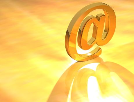 3D Gold Email Sign on yellow background