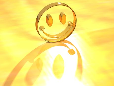 3D Smile Face on yellow background