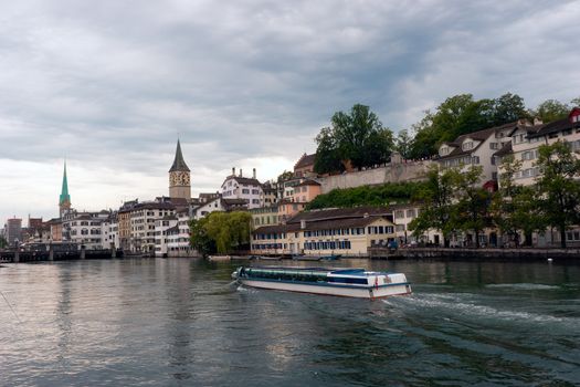 Zurich downtown across the river Limmat, Swiss