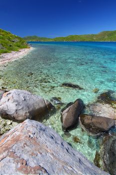 Tortola of the British Virgin Islands on a beautiful sunny day.