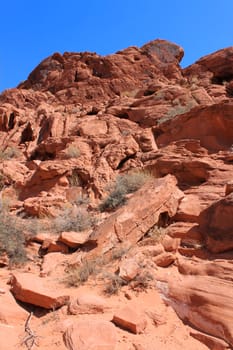 Amazing red rock formations at Valley of Fire State Park in Nevada.