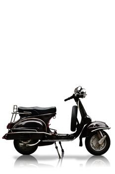 Vintage motobike on white background, Isolated