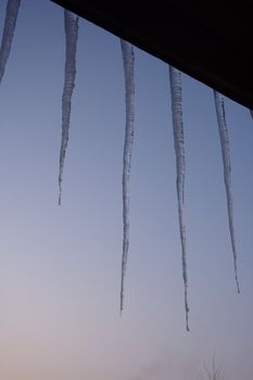 icicles relating to the blue sky