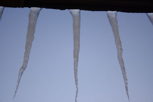 icicles relating to the blue sky