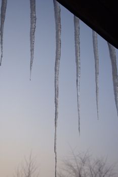 icicles relating to the blue sky