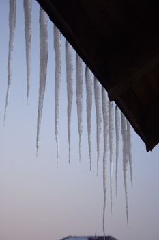 icicles relating to the blue sky