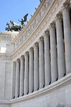 details of large column, Vittorio Emanuele, The Piazza Venezia in Rome, Italy