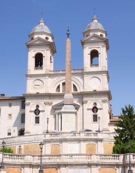 Spanish Steps and church of Trinita dei Monti in Rome Italy 